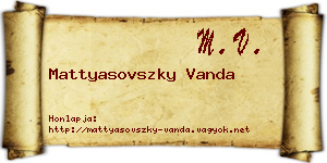Mattyasovszky Vanda névjegykártya